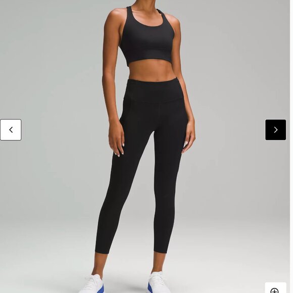 Lululemon fast and free cropped tights, black size 6, excellent condition - Picture 1 of 3